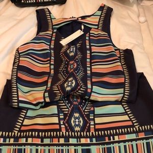 Multicolored silk dress